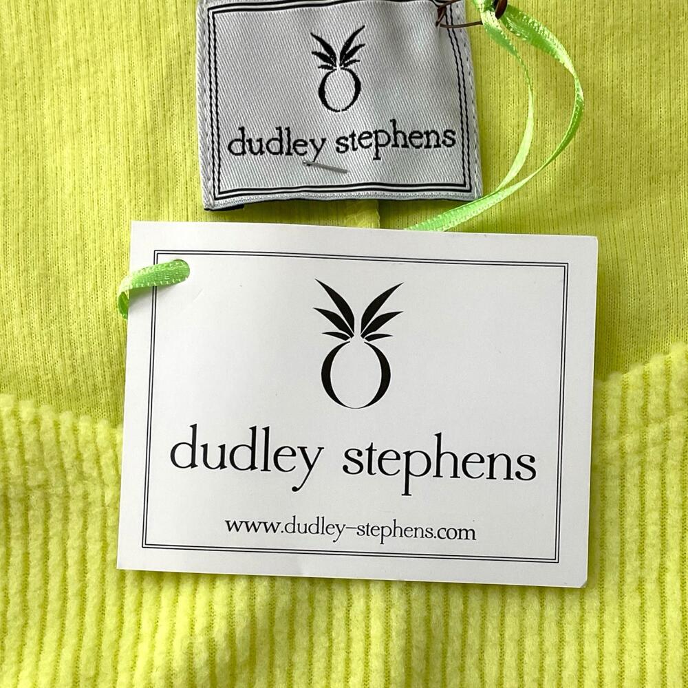 NWT Dudley Stephens College Shirt Womens XS Soft Yellow Ribbed Fleece Top Neon - Picture 12 of 15